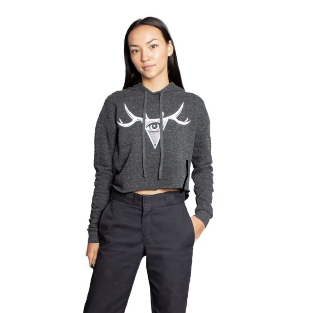 Charcoal Crop Hoodie